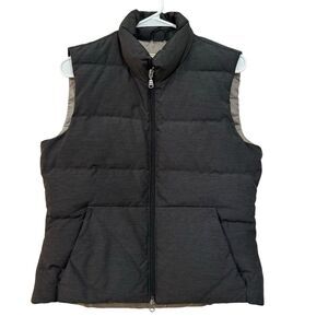 Eddie Bauer Full Zip‎ Goose Down Fill Gray Puffer Vest Women's S